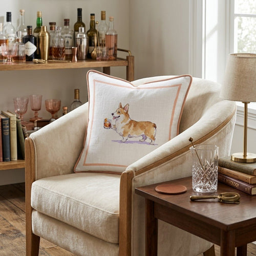 Old Fashion Corgi Throw Pillow - Hillcroft Home