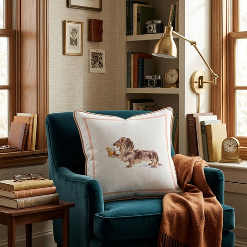 Old Fashion Dachshund Throw Pillow - Hillcroft Home