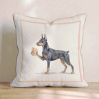 Old Fashion Doberman Throw Pillow - Hillcroft Home