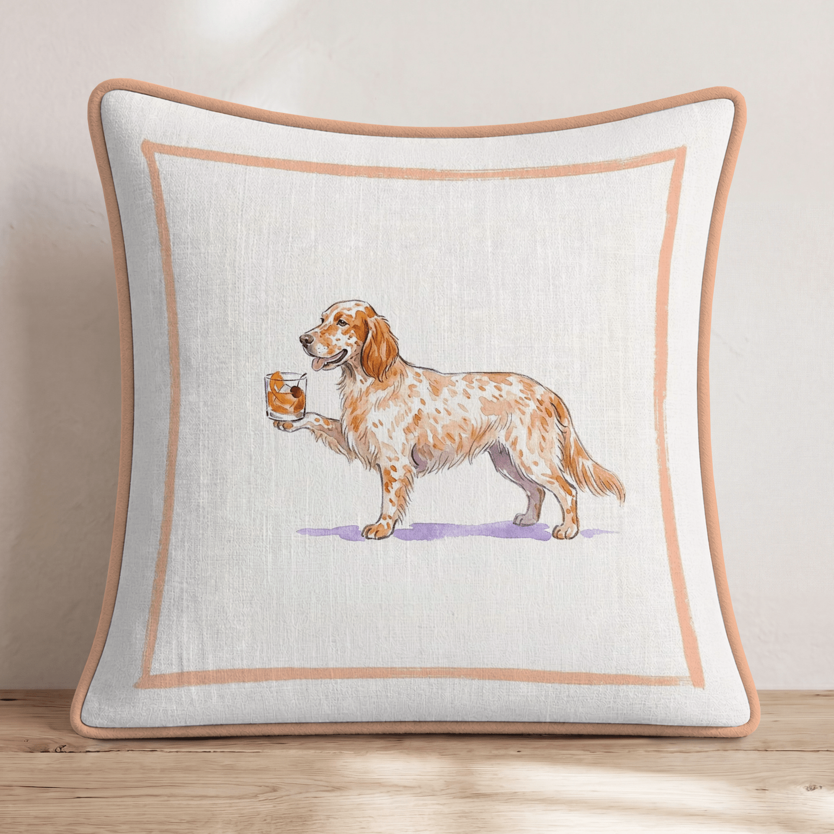 Old Fashion English Setter Throw Pillow - Hillcroft Home