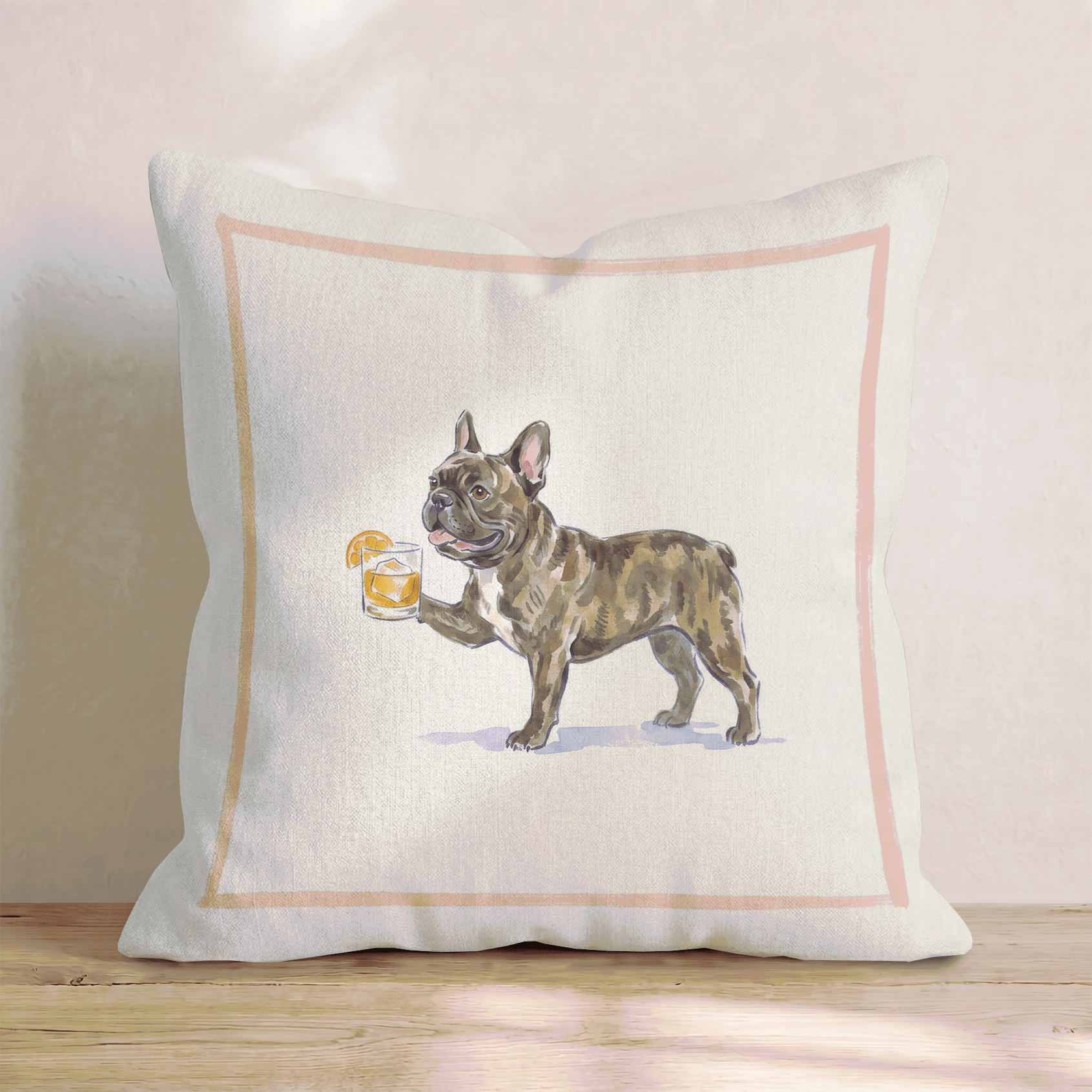 Old Fashion French Bulldog Throw Pillow - Hillcroft Home
