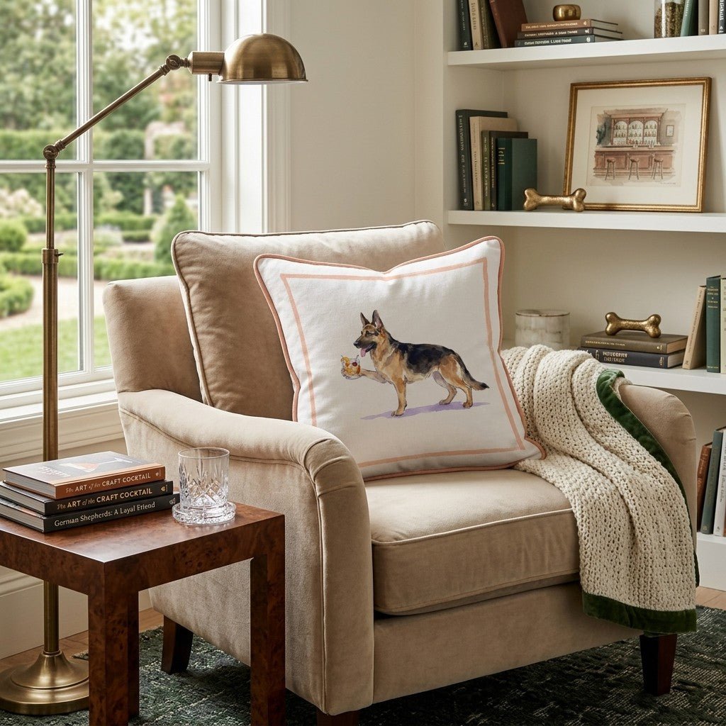 Old Fashion German Shepherd Throw Pillow - Hillcroft Home