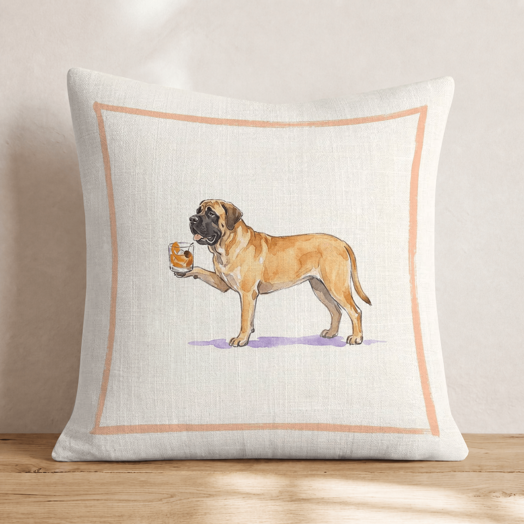 Old Fashion Mastiff Throw Pillow - Hillcroft Home
