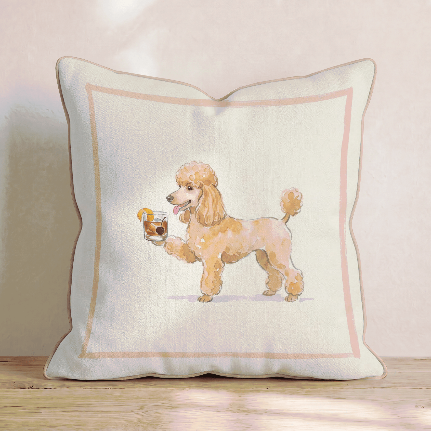 Old Fashion Poodle Throw Pillow - Hillcroft Home