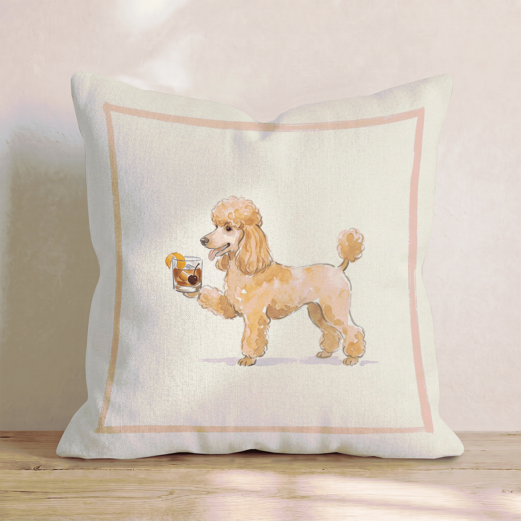 Old Fashion Poodle Throw Pillow - Hillcroft Home