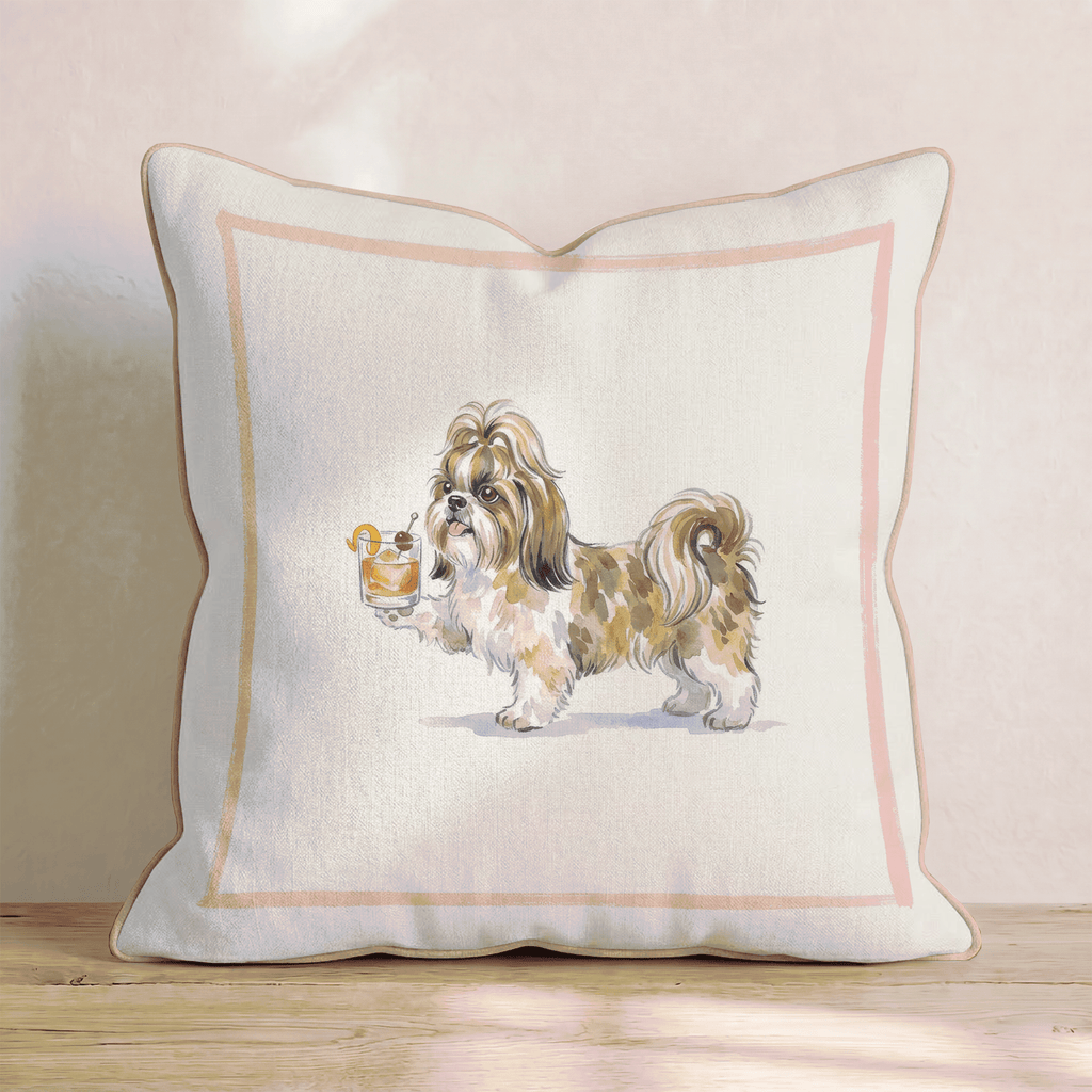 Old Fashion Shih Tzu Throw Pillow - Hillcroft Home