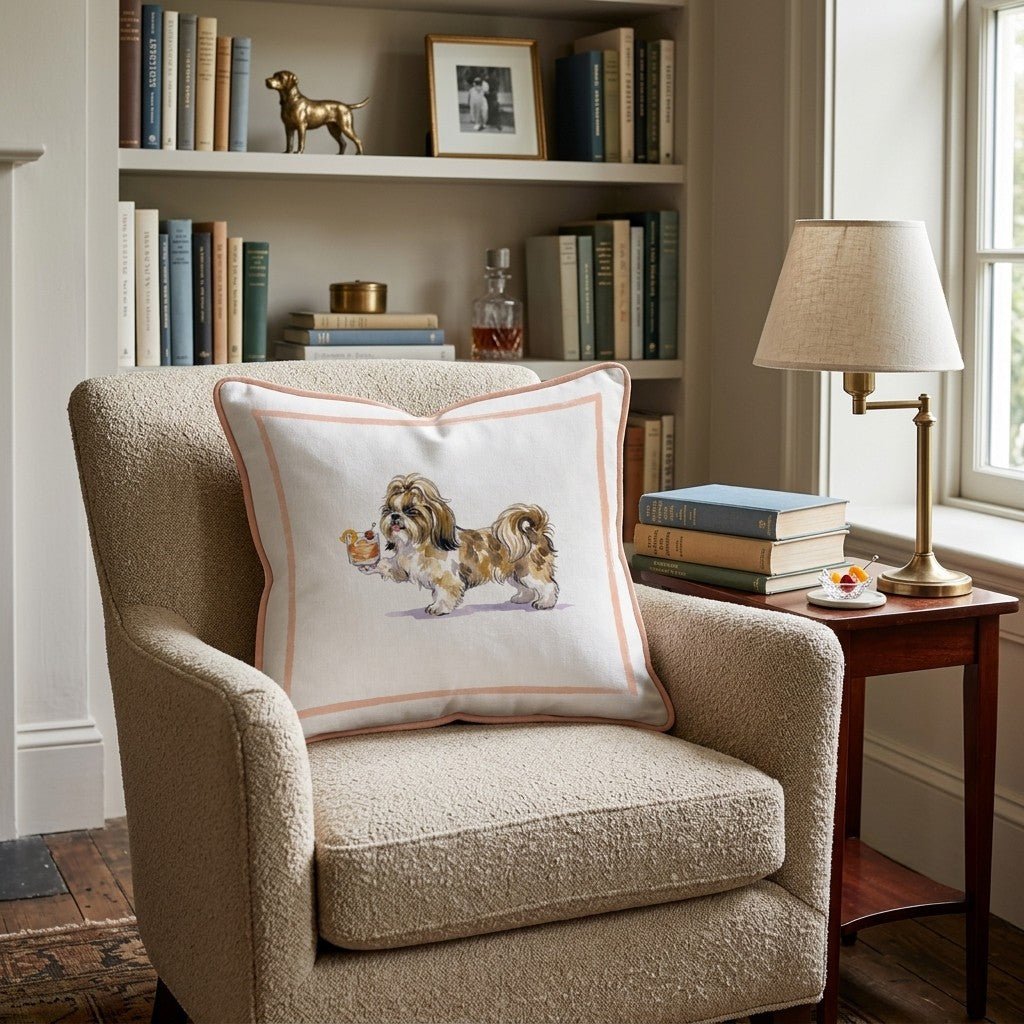 Old Fashion Shih Tzu Throw Pillow - Hillcroft Home