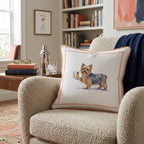 Old Fashion Yorkshire Terrier Throw Pillow - Hillcroft Home