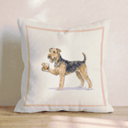 Old Fashioned Airedale Terrier Throw Pillow - Hillcroft Home