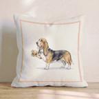 Old Fashioned Basset Hound Throw Pillow - Hillcroft Home