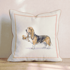 Old Fashioned Basset Hound Throw Pillow - Hillcroft Home