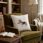 Old Fashioned Basset Hound Throw Pillow - Hillcroft Home
