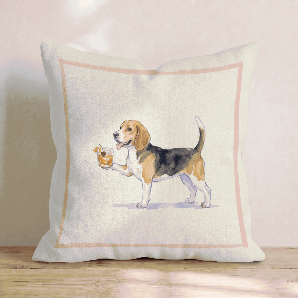 Old Fashioned Beagle Throw Pillow - Hillcroft Home