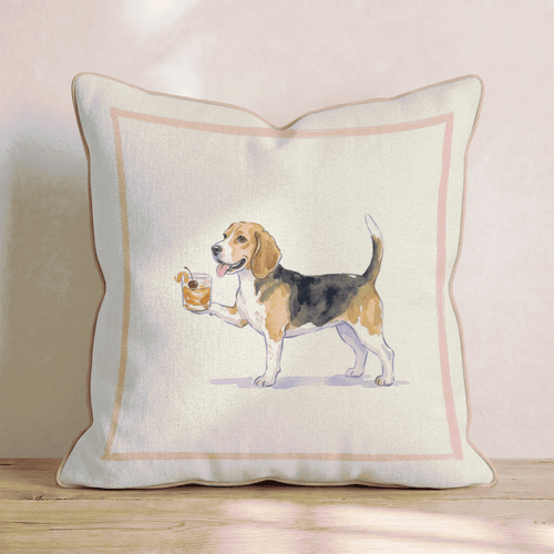 Old Fashioned Beagle Throw Pillow - Hillcroft Home