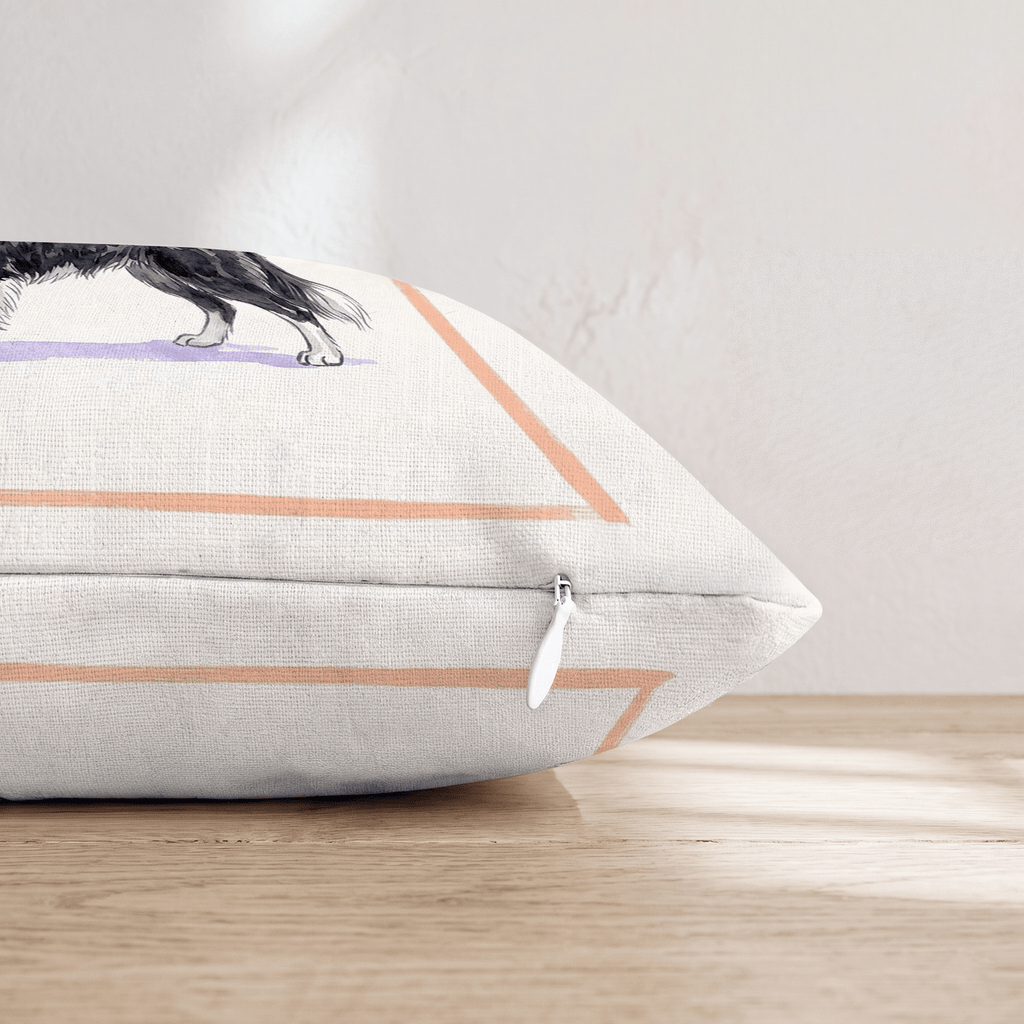 Old Fashioned Border Collie Throw Pillow - Hillcroft Home
