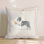 Old Fashioned Boston Terrier Throw Pillow - Hillcroft Home