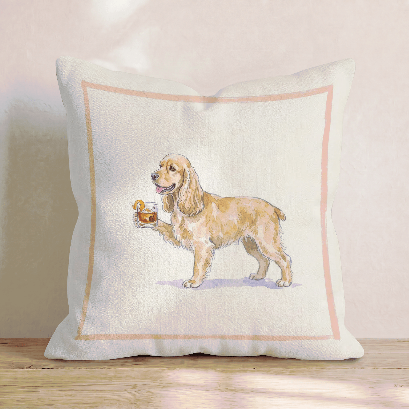 Old Fashioned Cocker Spaniel Throw Pillow - Hillcroft Home