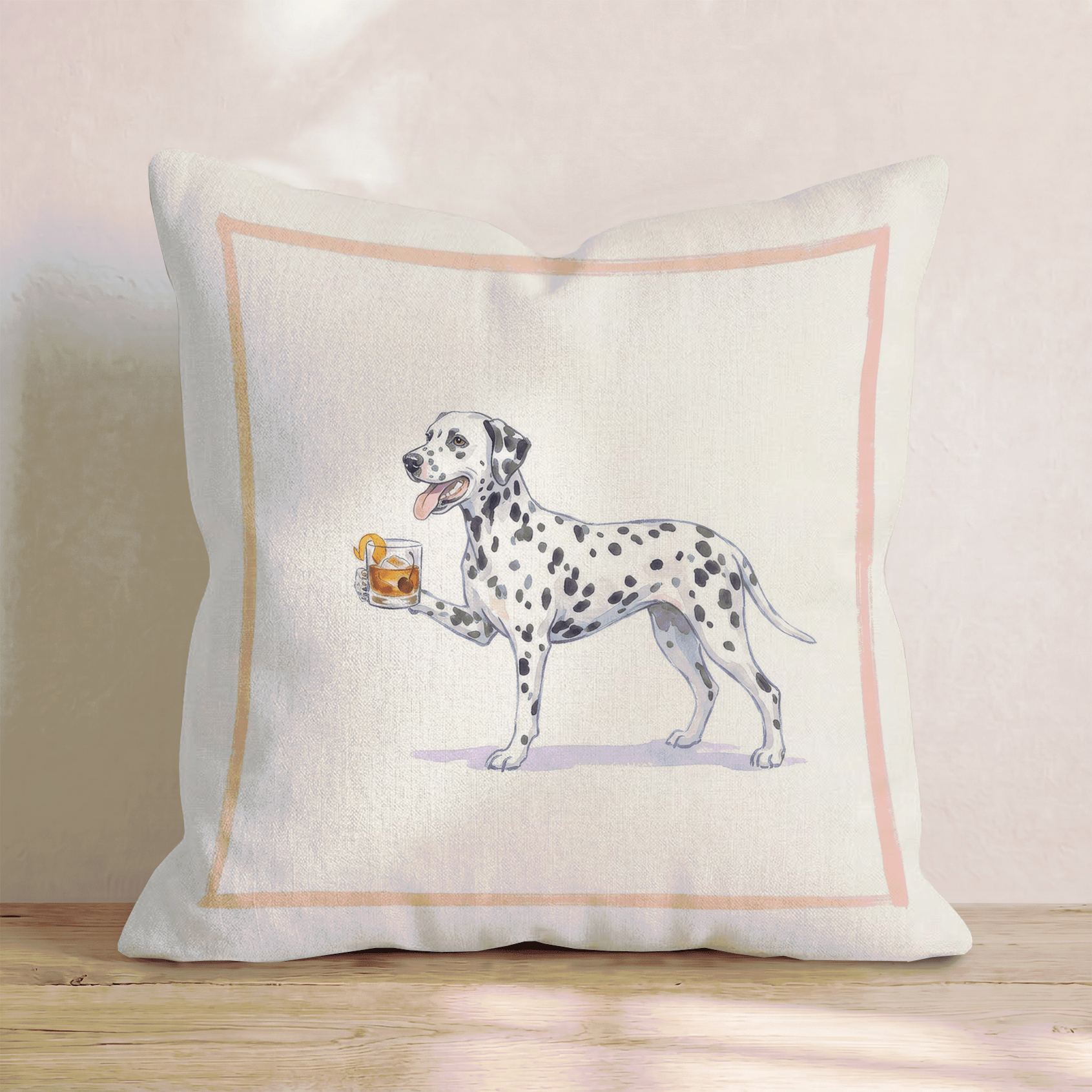 Old Fashioned Dalmatian Throw Pillow - Hillcroft Home