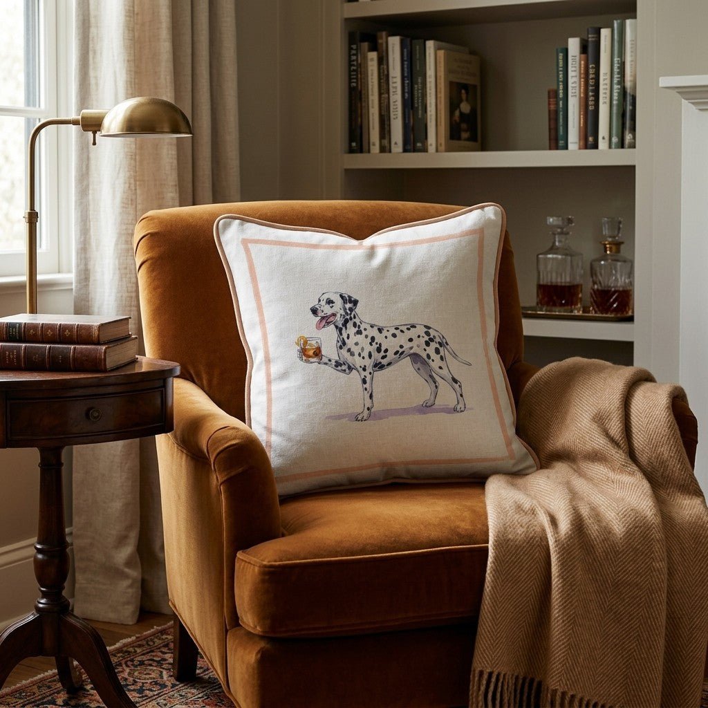 Old Fashioned Dalmatian Throw Pillow - Hillcroft Home