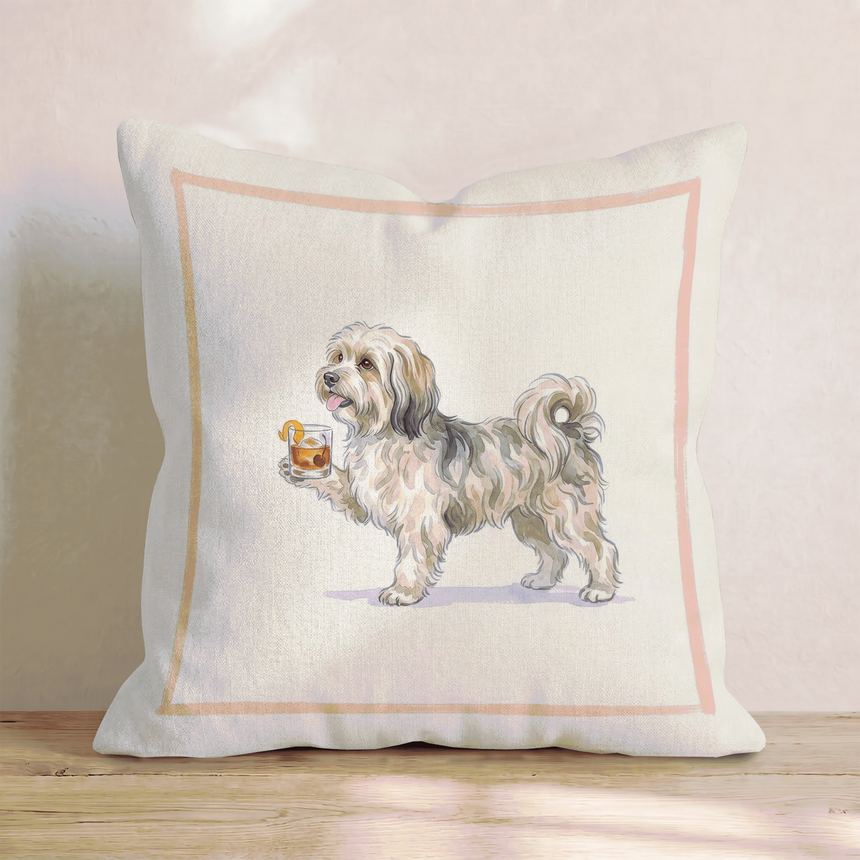Old Fashioned Havanese Throw Pillow - Hillcroft Home