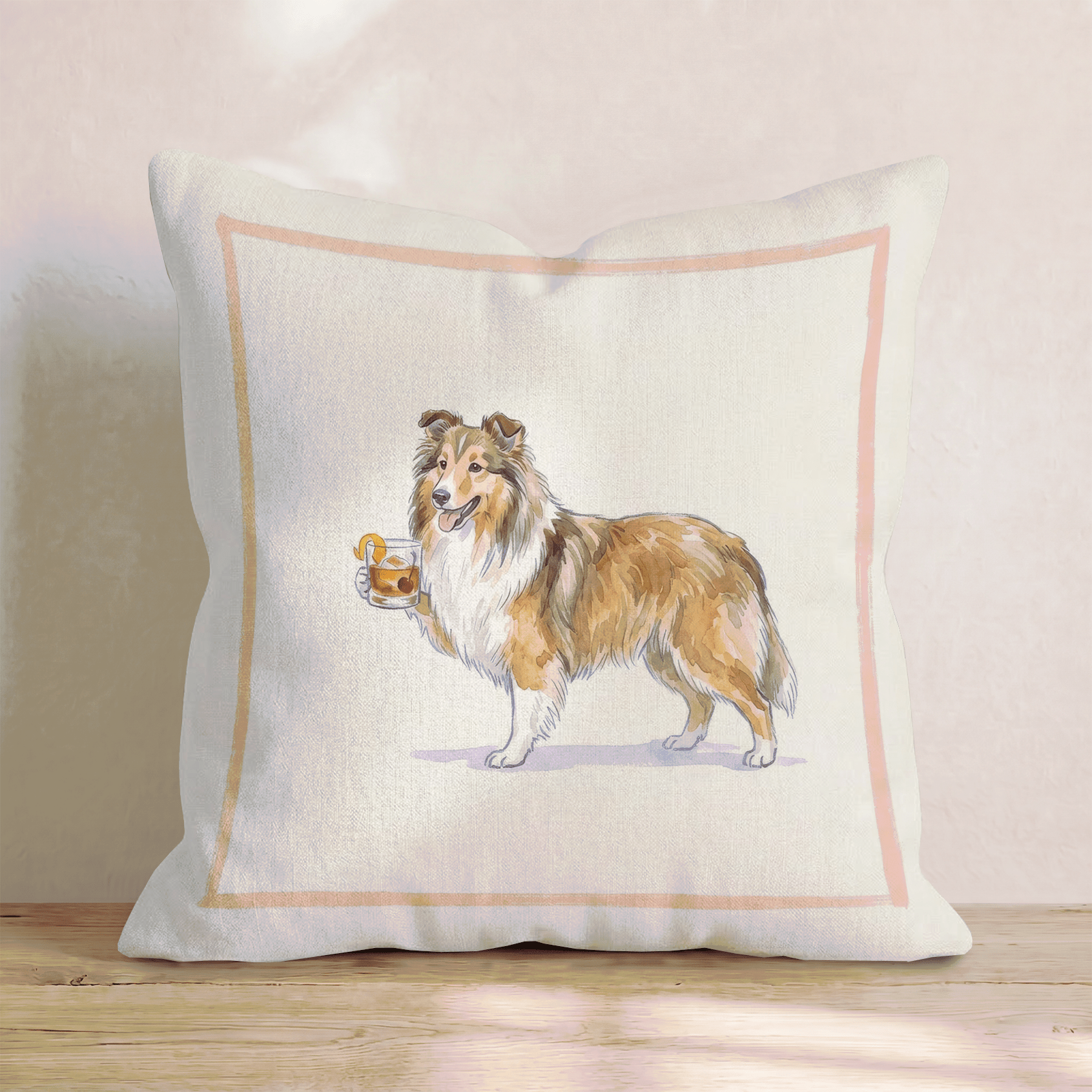 Old Fashioned Sheltie Throw Pillow - Hillcroft Home