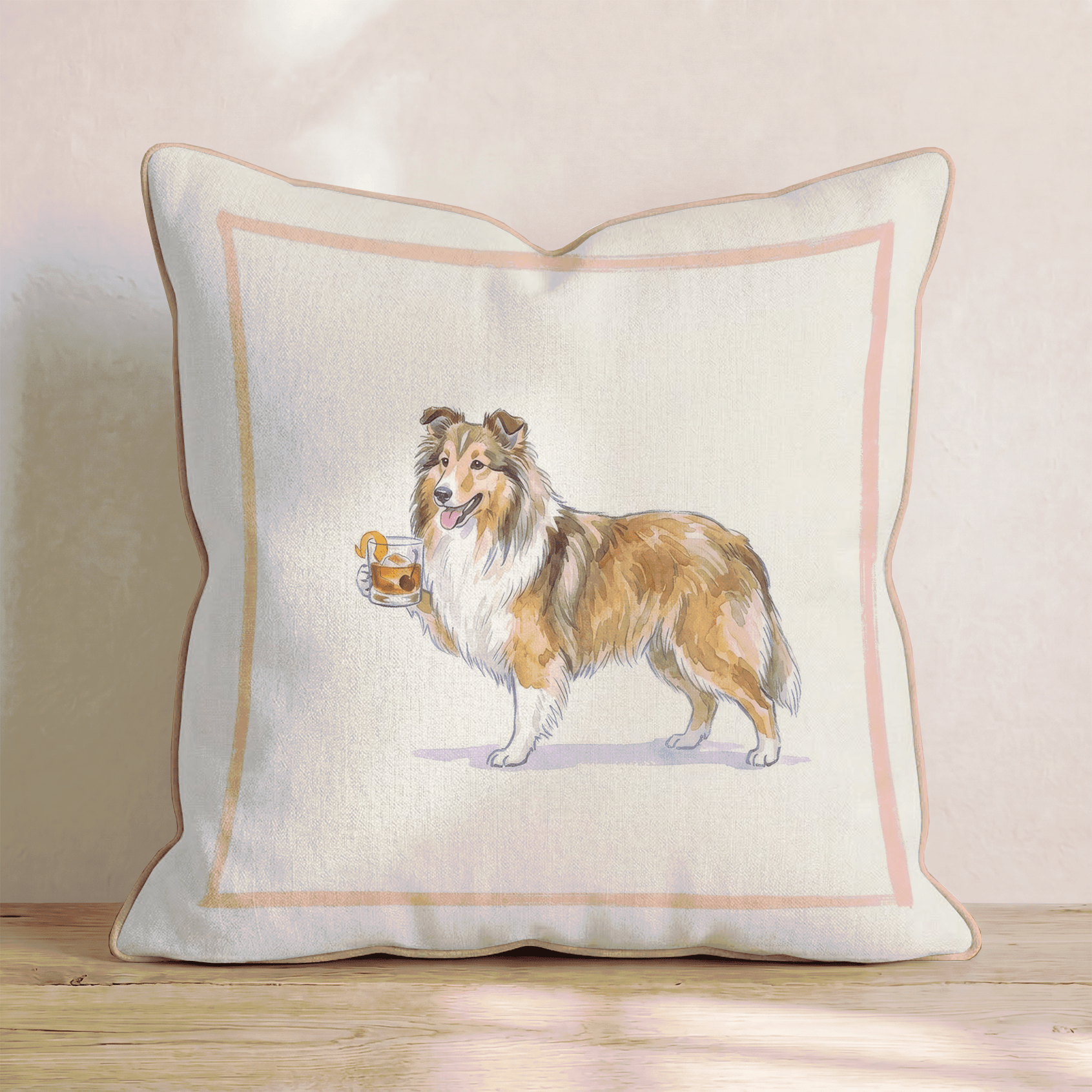 Old Fashioned Sheltie Throw Pillow - Hillcroft Home