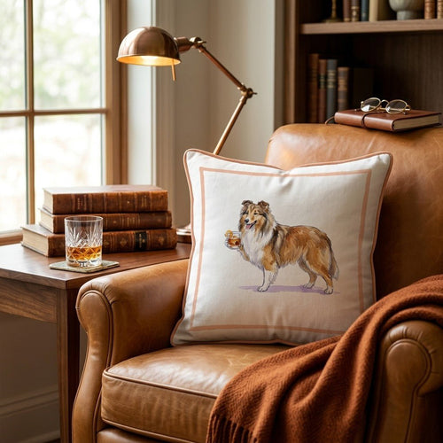 Old Fashioned Sheltie Throw Pillow - Hillcroft Home