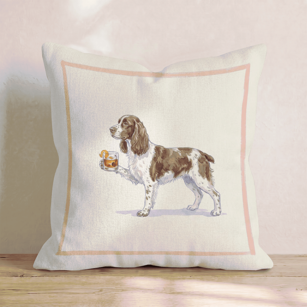 Old Fashioned Springer Spaniel Throw Pillow - Hillcroft Home