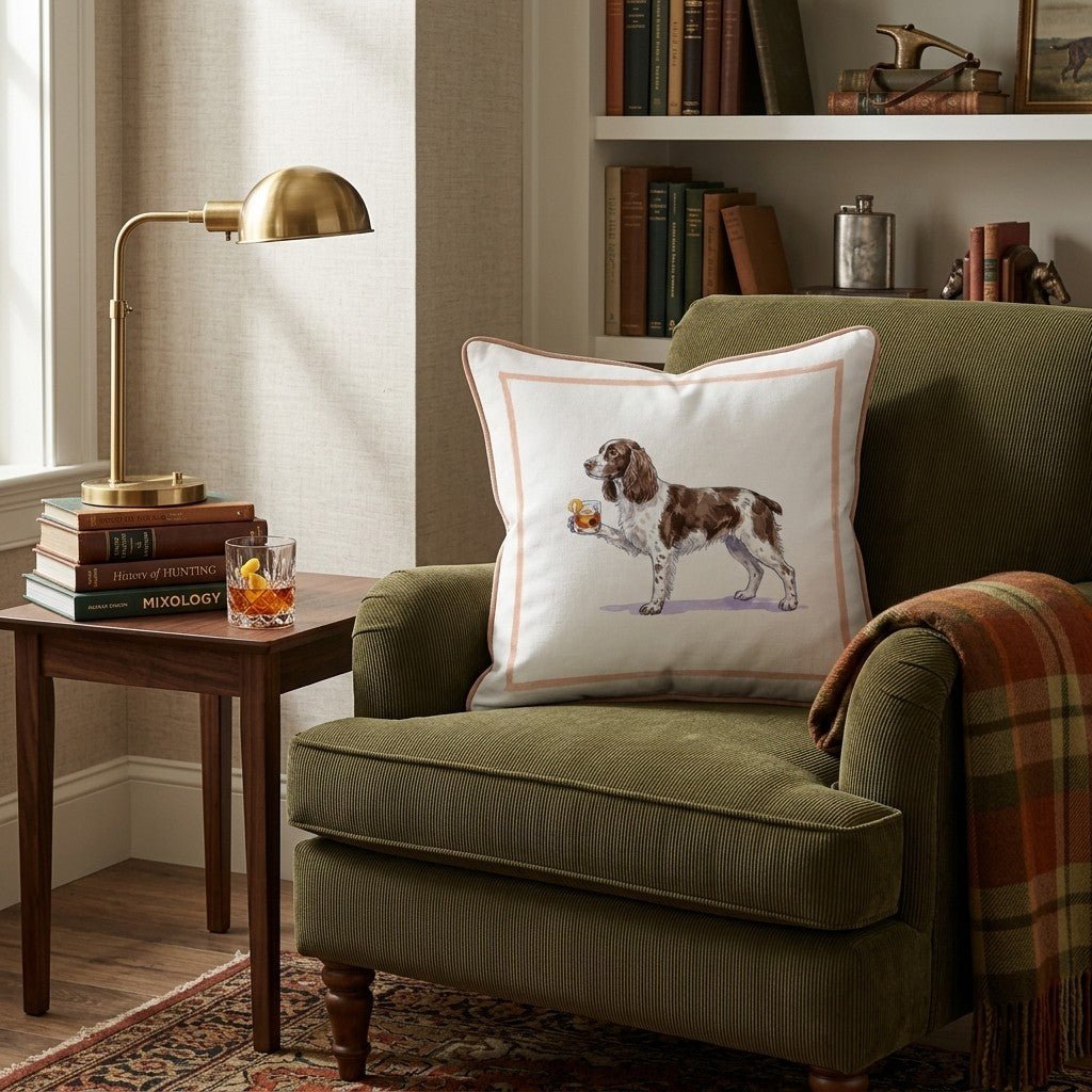 Old Fashioned Springer Spaniel Throw Pillow - Hillcroft Home