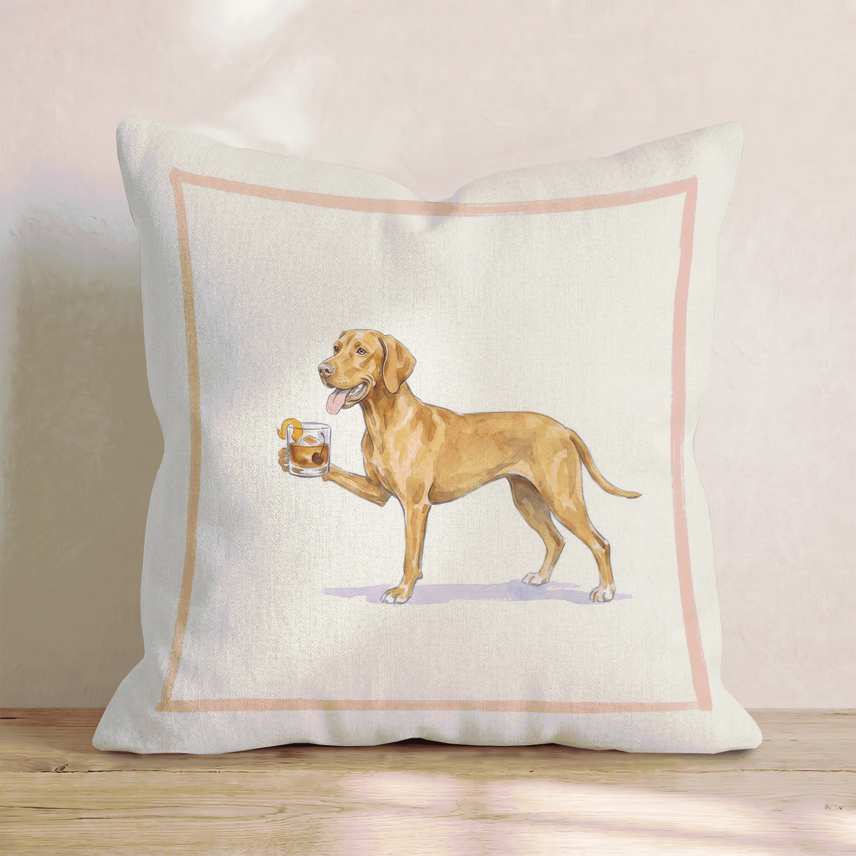 Old Fashioned Vizsla Throw Pillow - Hillcroft Home