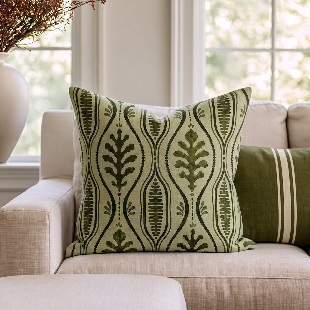 Olive Botanica Throw Pillow throw pillow - Hillcroft Home
