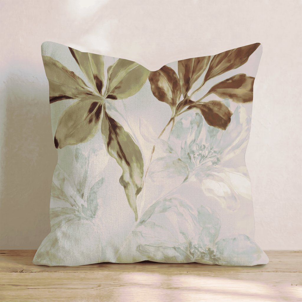 Olive & Brown Botanical Throw Pillow throw pillow - Hillcroft Home