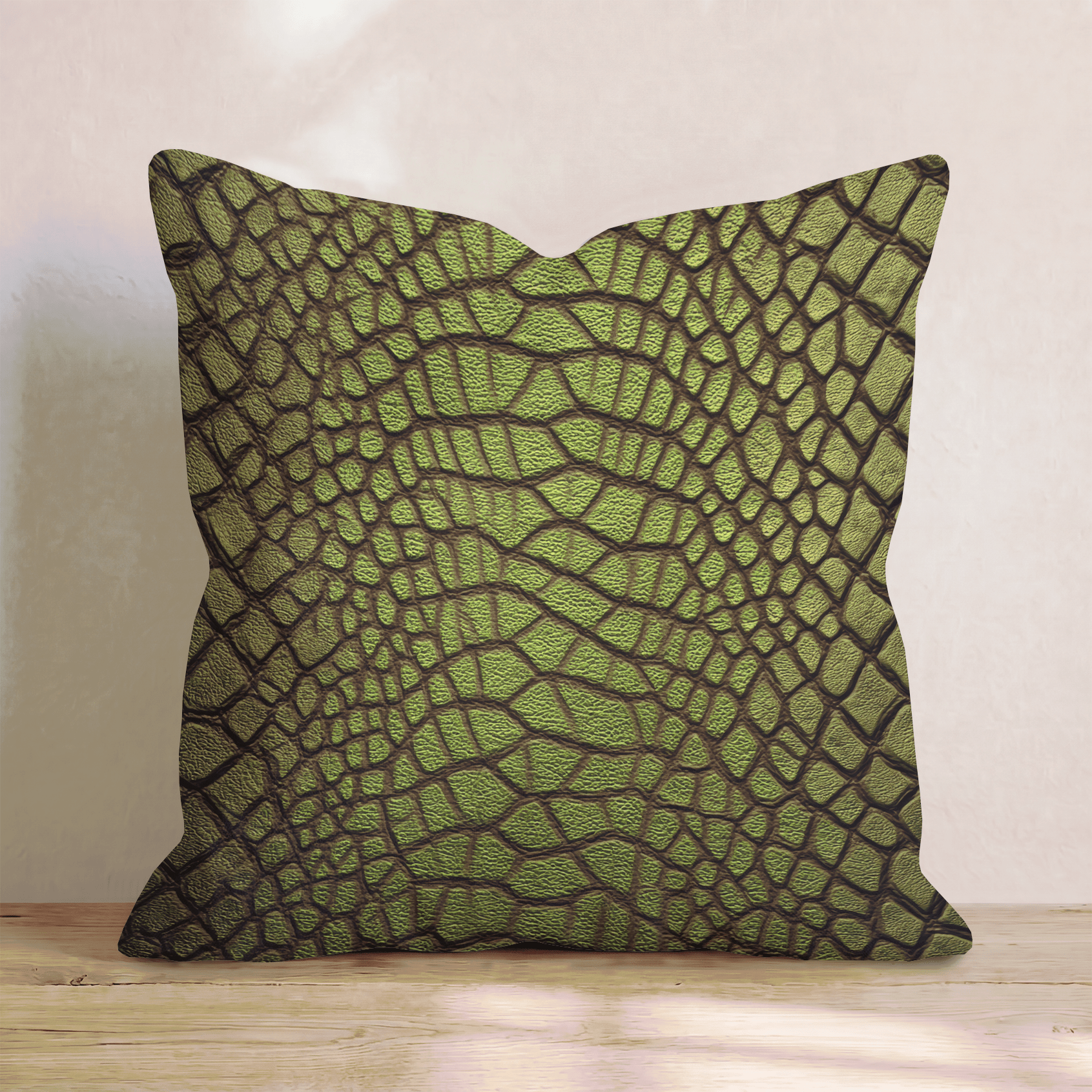 Olive Croc Ridge Throw Pillow - Hillcroft Home