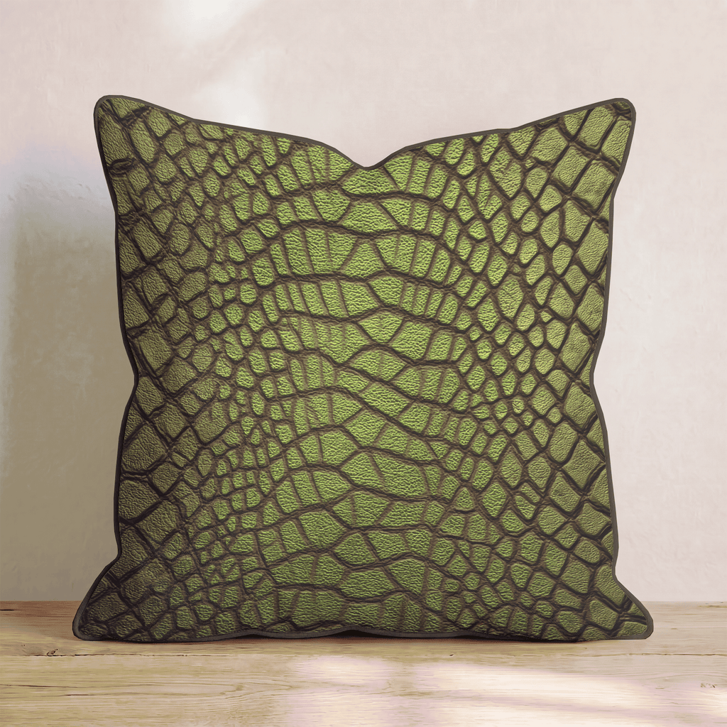 Olive Croc Ridge Throw Pillow - Hillcroft Home