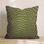 Olive Croc Ridge Throw Pillow - Hillcroft Home