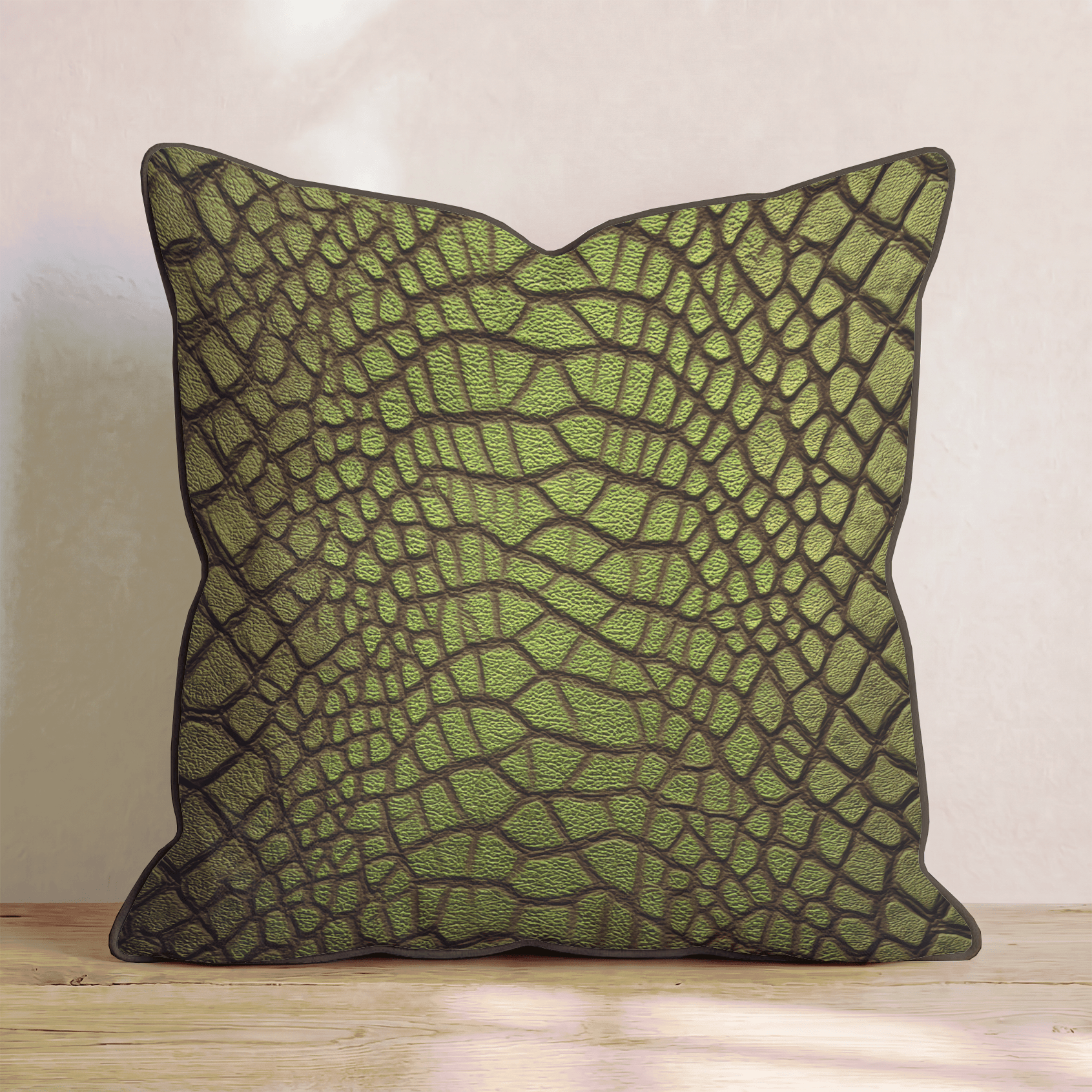 Olive Croc Ridge Throw Pillow - Hillcroft Home