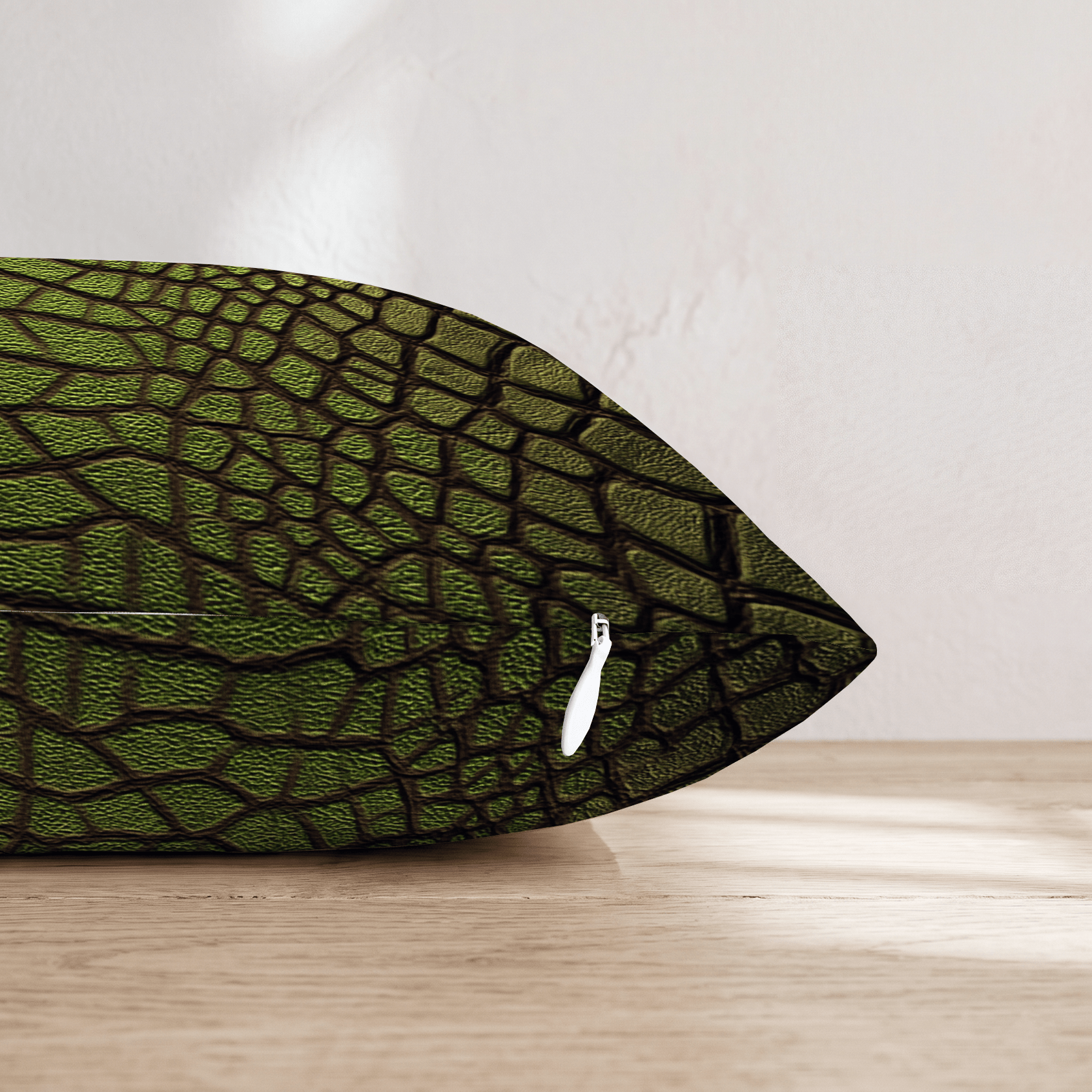 Olive Croc Ridge Throw Pillow - Hillcroft Home