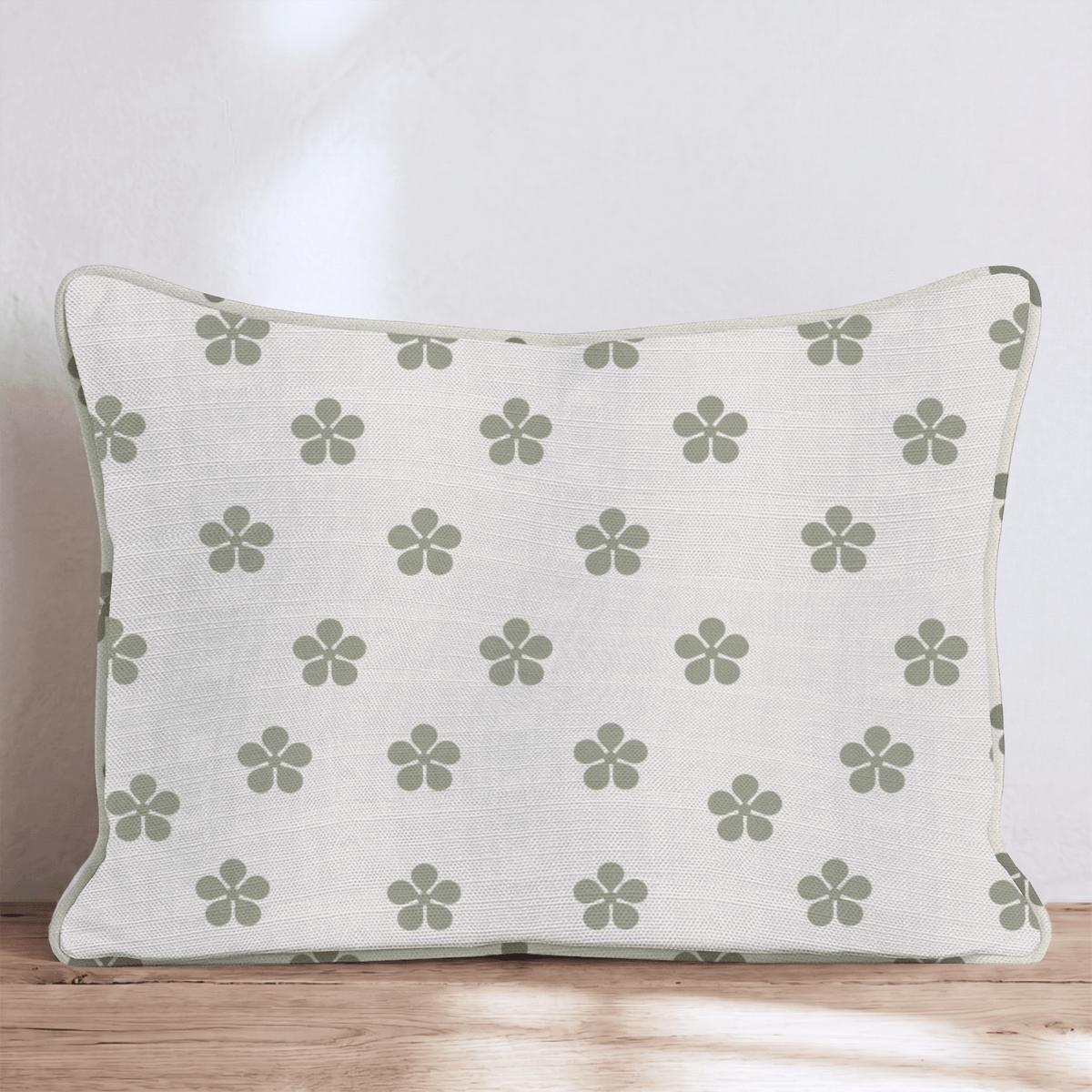 Olive Ditsy Bloom Throw Pillow throw pillow - Hillcroft Home