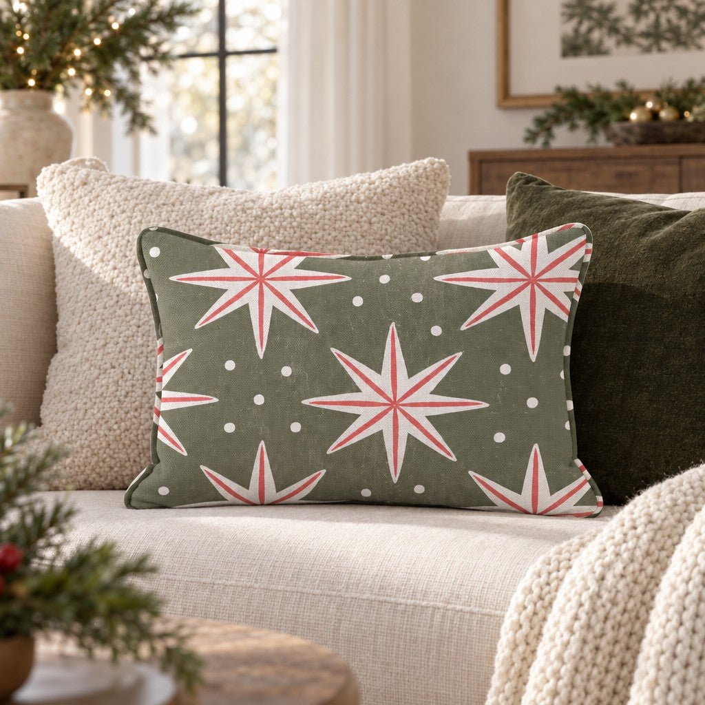 Olive Starlight Throw Pillow throw pillow - Hillcroft Home