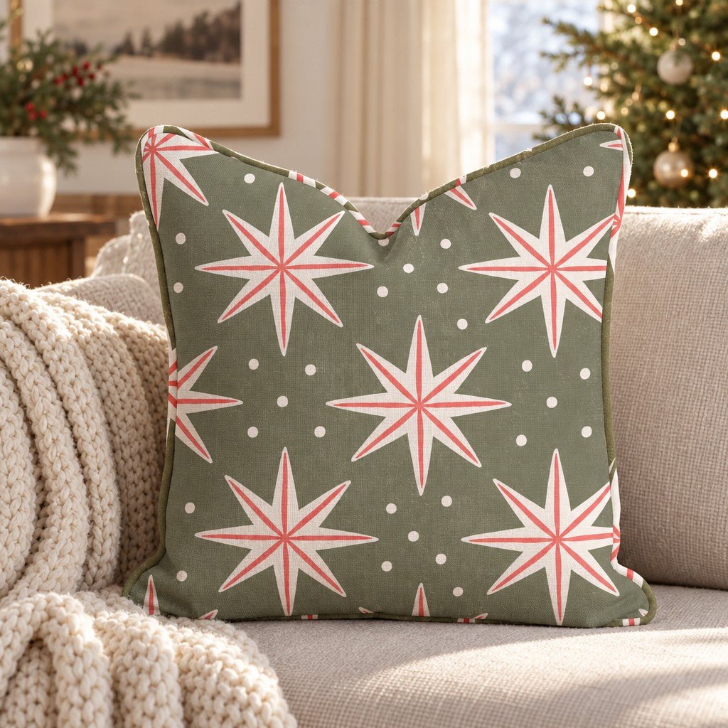 Olive Starlight Throw Pillow throw pillow - Hillcroft Home