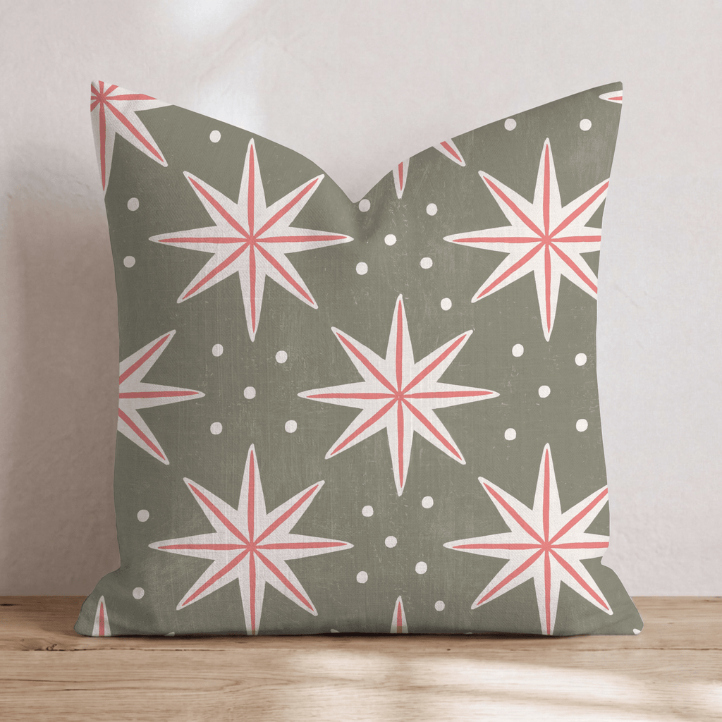 Olive Starlight Throw Pillow throw pillow - Hillcroft Home