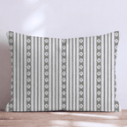 Olive Ticking Blossom Throw Pillow throw pillow - Hillcroft Home