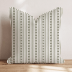 Olive Ticking Blossom Throw Pillow throw pillow - Hillcroft Home
