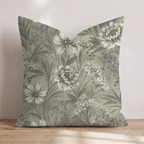 Olive Wildflower Throw Pillow throw pillow - Hillcroft Home