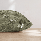 Olive Wildflower Throw Pillow throw pillow - Hillcroft Home