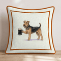 On Tap Airedale Throw Pillow - Hillcroft Home