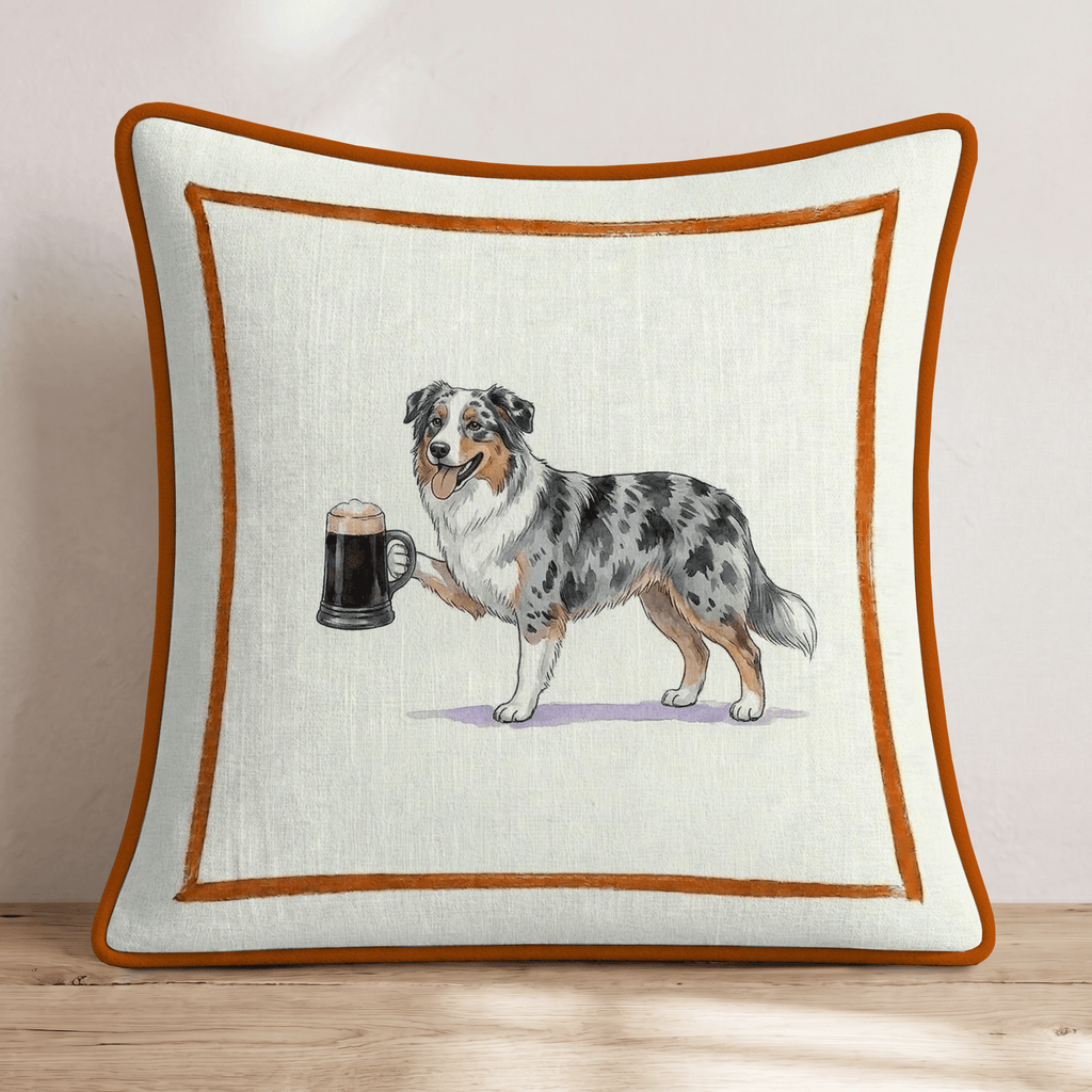 On Tap Australian Shepherd Throw Pillow - Hillcroft Home