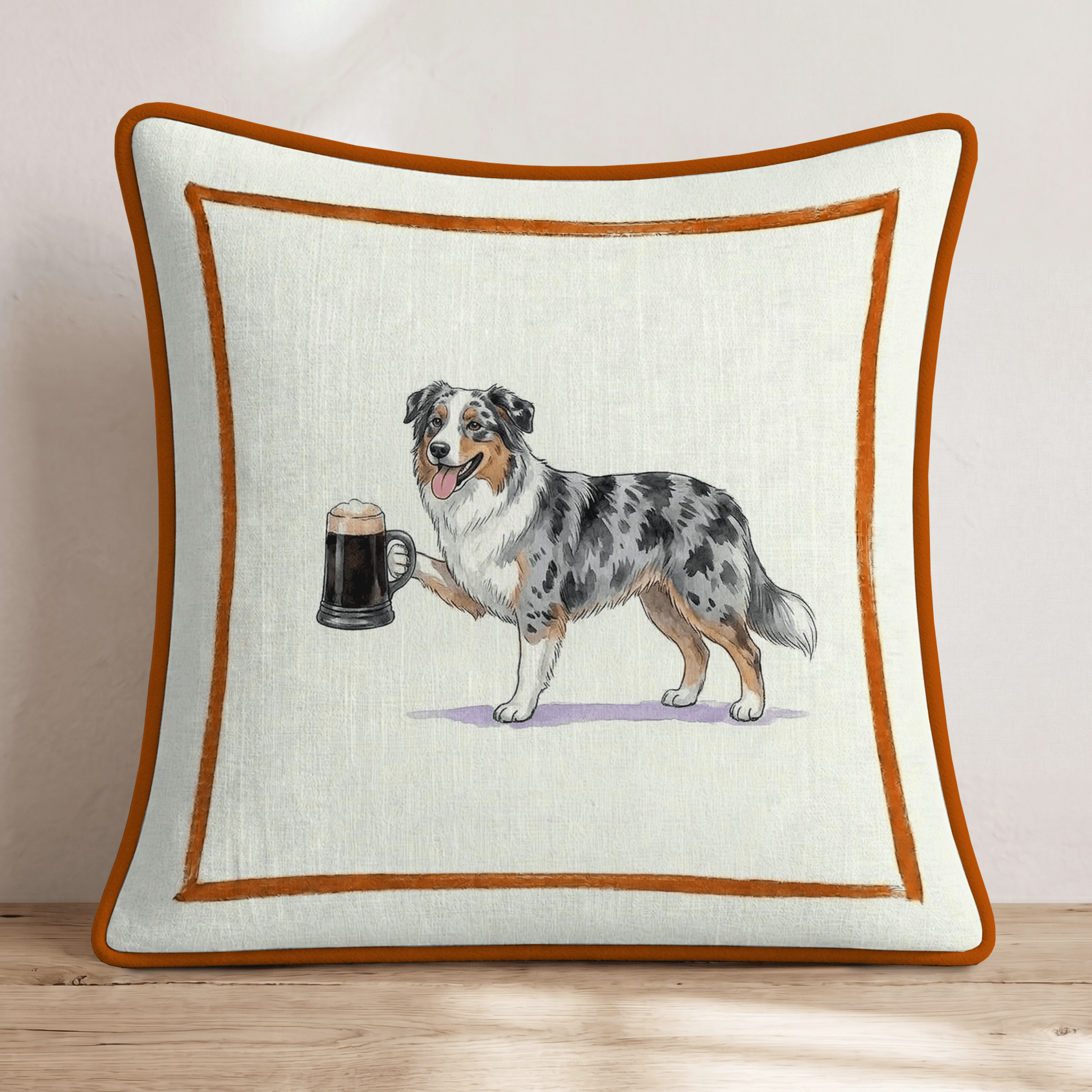 On Tap Australian Shepherd Throw Pillow - Hillcroft Home