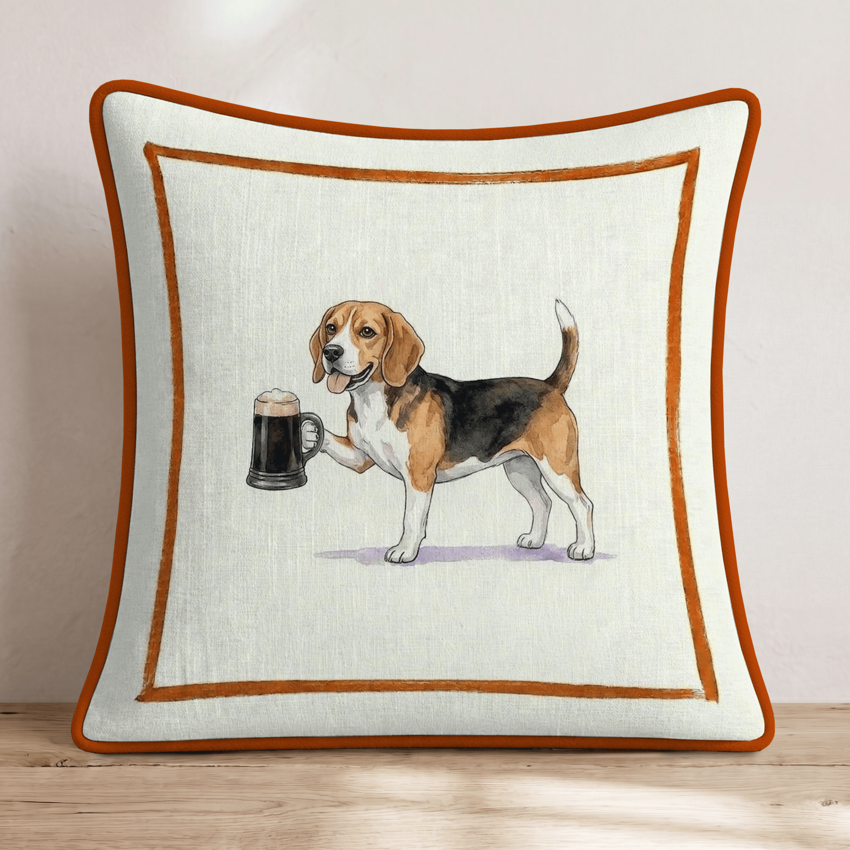 On Tap Beagle Throw Pillow - Hillcroft Home