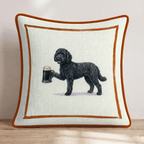 On Tap Black Goldendoodle Throw Pillow - Hillcroft Home